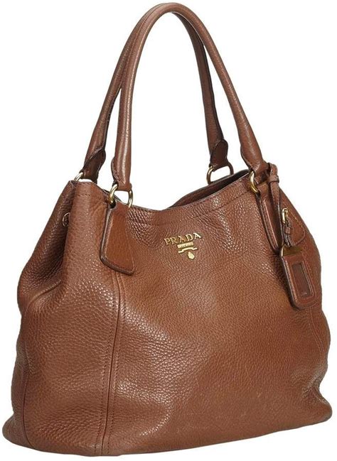 prada leather bag brown|brown leather prada handbag.